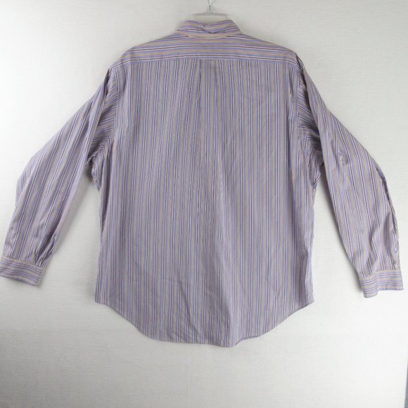 Ralph Lauren Classic Striped Casual Button Down Shirt Size 17 Long Sleeve - Picture 2 of 12